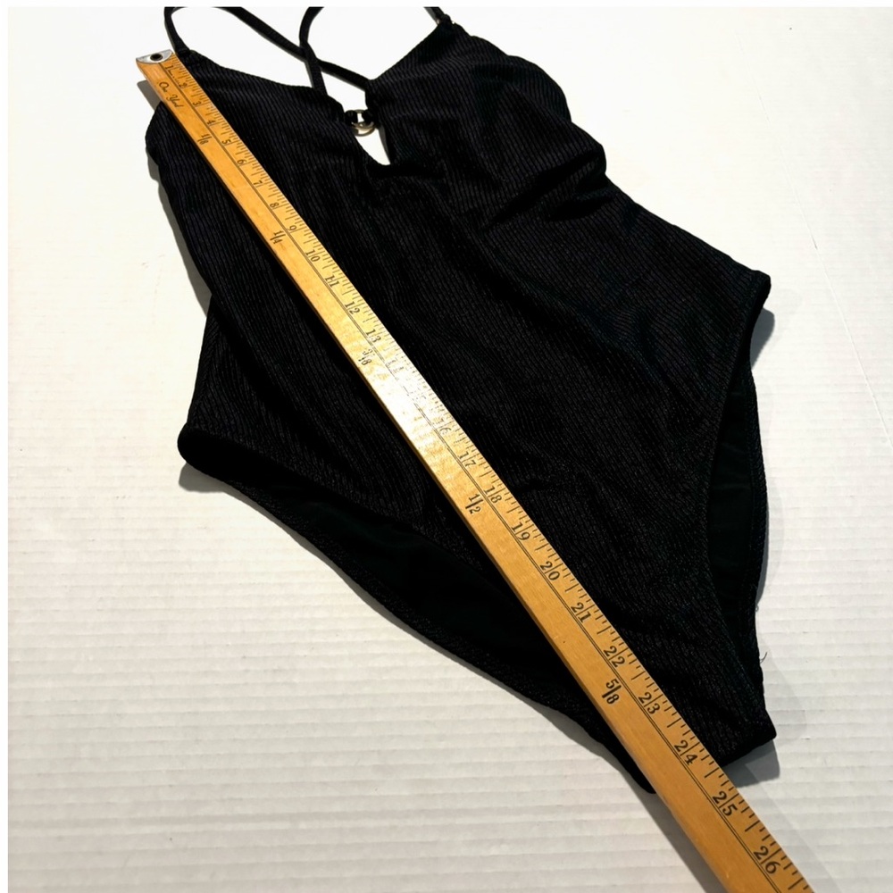 Aerie Shine Rib Full Coverage Black One Piece Swimsuit Women’s Size M NWT - Picture 10 of 16